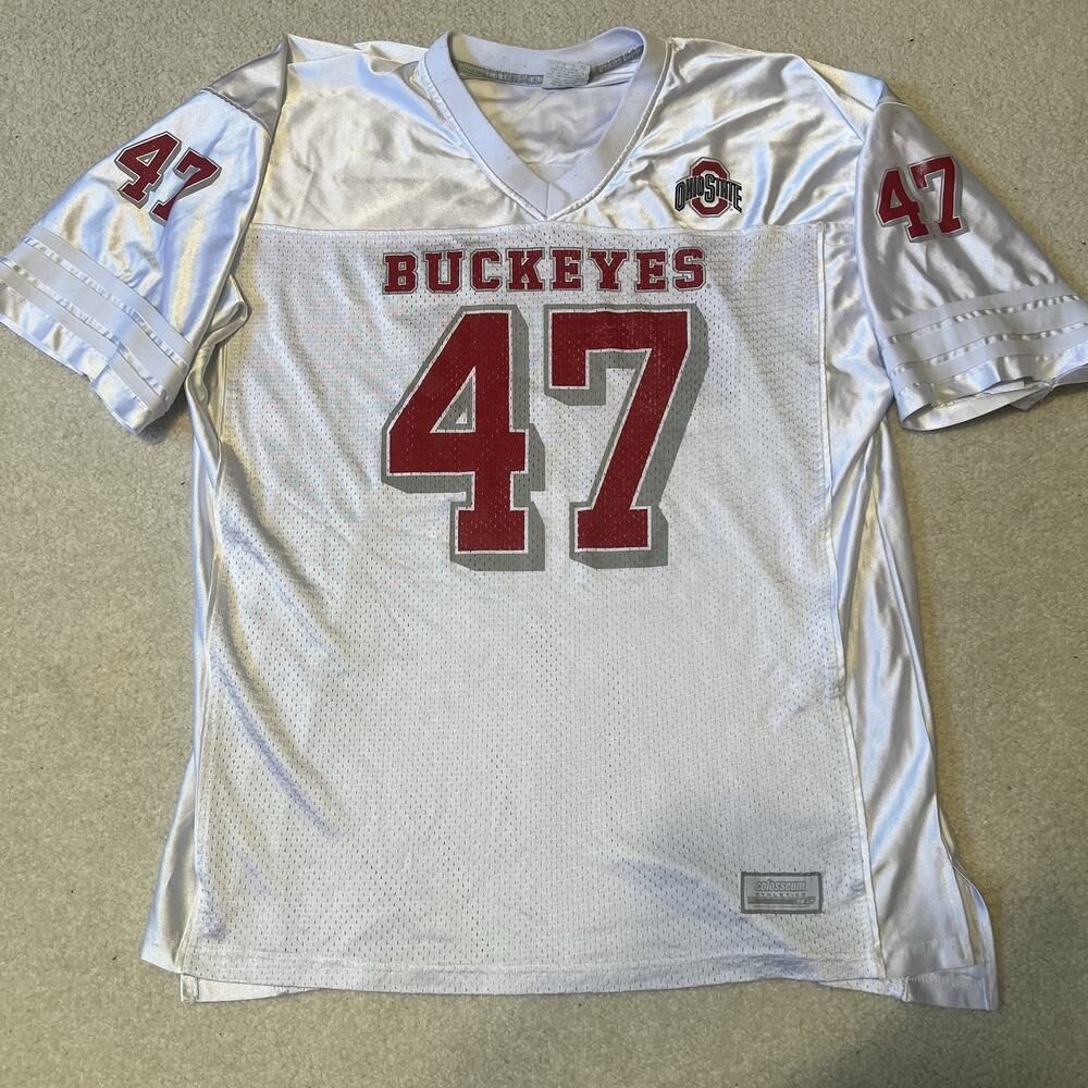 Vintage Ohio State Buckeyes Jersey #47 White Y2K Football Colosseum XXL 2000s